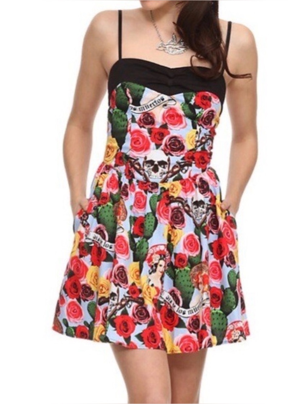 Hell Bunny Dia De Los Muertos Floral Dress